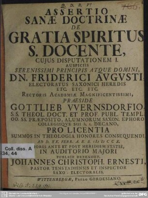 Assertio Sanae Doctrinae De Gratia Spiritus S. Docente