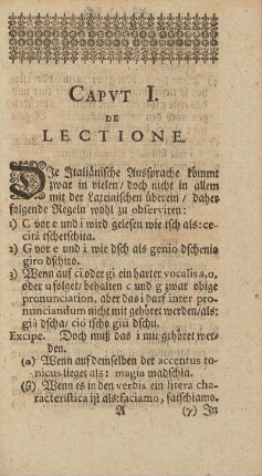 Capvt I. De Lectione.