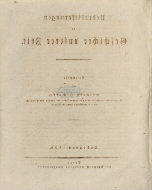 Überlieferungen zur Geschichte unserer Zeit. [4]. 1820