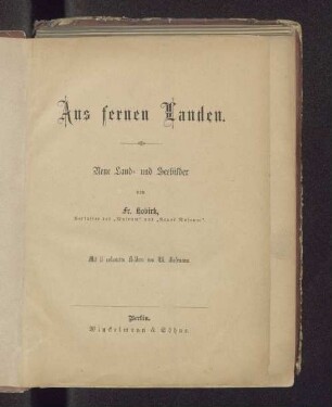 Aus fernen Landen : neue Land- und Seebilder