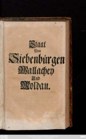 Staat Von Siebenbürgen Wallachey Und Moldau