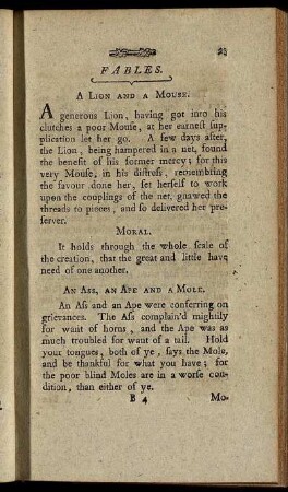 Fables. - Examples Of Wisdom And Virtue.