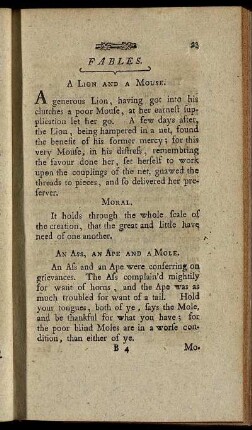 Fables. - Examples Of Wisdom And Virtue.