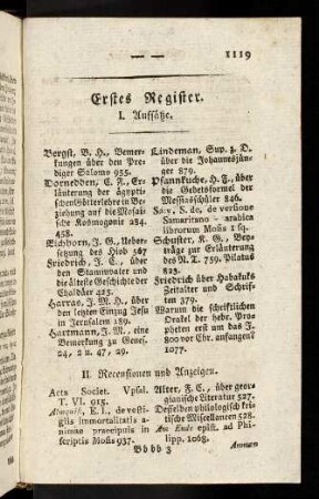 1119, Erstes Register.