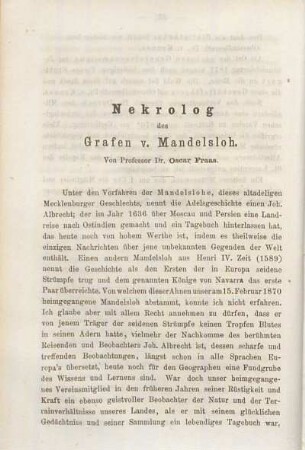 Nekrolog des Grafen von Mandelsloh