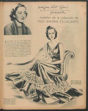 Josefina Vivot Cabral presenta: ...modelos de la colección de Inés Maura Escalante