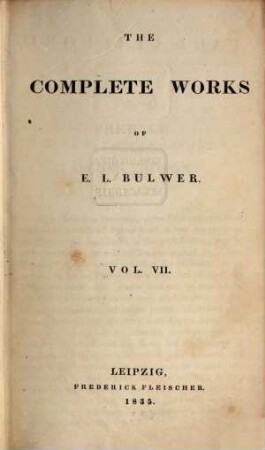 The complete works of E. L. Bulwer. 7, Paul Clifford