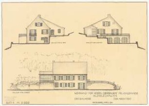 Haus Schlemmer, Heidelberg-Ziegelhausen: Ansicht Süd, Westen, Osten 1:100