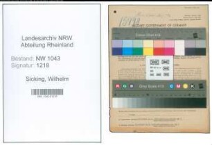 Entnazifizierung Wilhelm Sicking , geb. 07.05.1887 (Bankkassierer)
