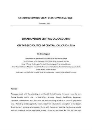 Eurasia versus Central Caucaso-Asia : on the geopolitics of Central Caucaso-Asia