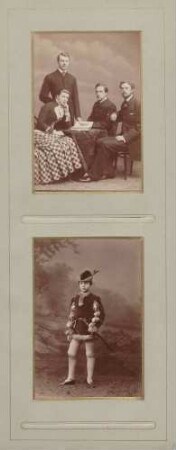 oben: Erbgroßherzog Friedrich II. und Prinz Ludwig Wilhelm von Baden, Kronprinzessin Viktoria und Kronprinz Gustav V. von Schweden unten: Prinz Ludwig Wilhelm von Baden (?)