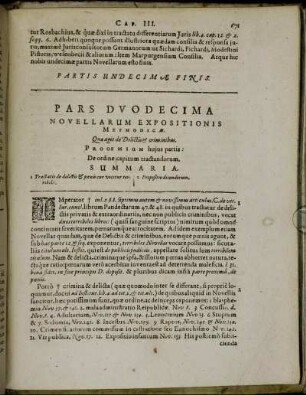 Pars Duodecima [...] Qua agit de Delictis & criminibus.