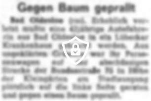 Gegen Baum geprallt