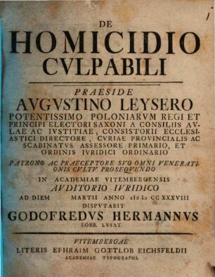 De homicidio cvlpabili