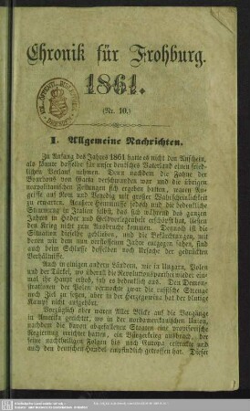10.1861: Chronik von Frohburg und Umgebung
