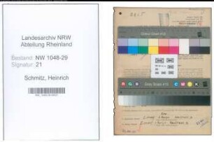 Entnazifizierung Heinrich Schmitz , geb. 22.08.1893 (Bahnbeamter)