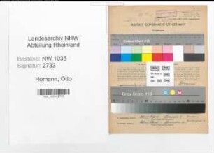 Entnazifizierung Otto Homann , geb. 06.09.1897 (Holzmeister)