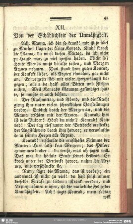 XII. Von der Schädlichkeit der Unmäßigkeit