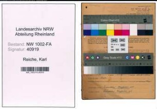 Entnazifizierung Karl Reiche, geb. 03.09.1902 (Metzger)