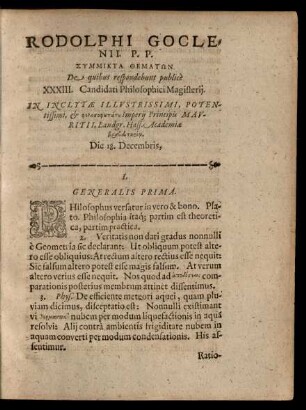 Rodolphi Goclenii ... Symmikta Thematon.