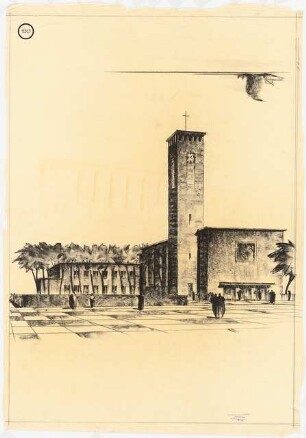 Kirche, Berlin-Zehlendorf Projekt II: Perspektivische Vorderansicht