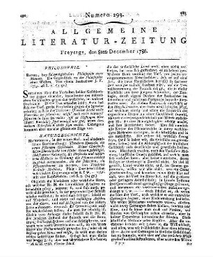 [Dyck, J. G.]: Nebentheater. Bd. 3. Leipzig: Dyck 1786