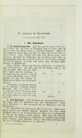 A. Lehrgang der Heimatkunde