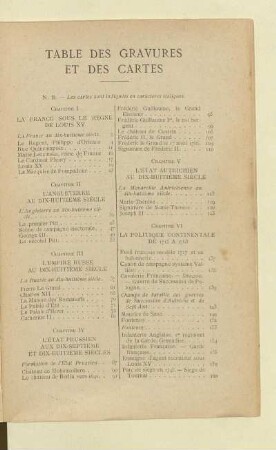 Table des gravures et des cartes