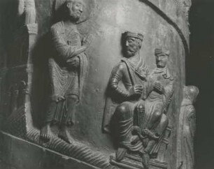 Johannes der Täufer vor Herodes Antipas, Bernwardsäule, Dom zu Hildesheim