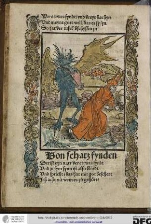 Der ist eyn narr der ettwas fyndt, und jn sym synn ist also blindt...