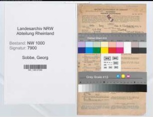 Entnazifizierung Georg Sobbe, geb. 03.08.1898 (Ingenieur)