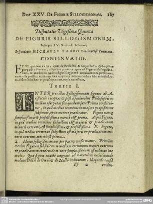 Disputatio Vigesima Quinta De Figuris Sillogismorum