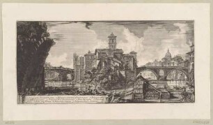 Scenographia Insulae Tiberianae (Ansicht der Tiberinsel), aus der Folge "Il Campo Marzio dell’Antica Roma", Tafel XI.