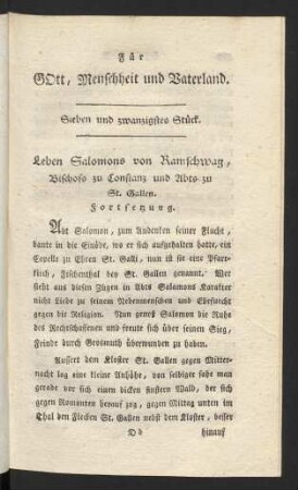 Sieben und zwanzigstes Stück