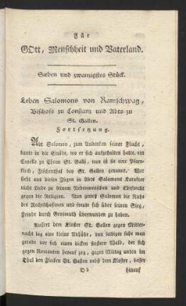 Sieben und zwanzigstes Stück