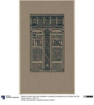 Salon Fritz Gurlitt Berlin. Ausstellung von Bildnissen und Studien des Fritz Lange