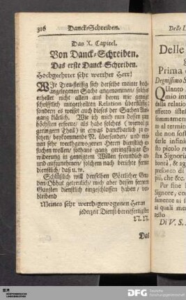 Das X. Capitel. Von Danck-Schreiben