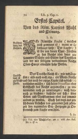 Erstes Capitel. Von des Röm. Kaysers Wahl und Crönung