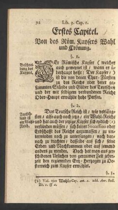 Erstes Capitel. Von des Röm. Kaysers Wahl und Crönung
