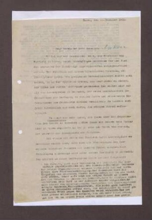 Schreiben von Prinz Max von Baden an Hermann Oncken; Bedeutung des Instituts für Auswärtige Angelegenheiten und Ausschuss der deutschen Verbände