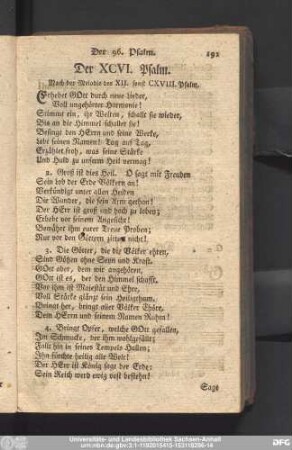 Der XCVI. Psalm.