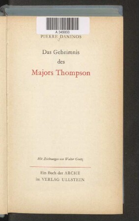 Das Geheimnis des Majors Thompson