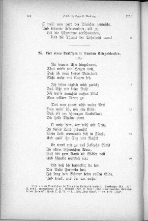 25. Lied eines Deutschen in fremden Kriegsdiensten.
