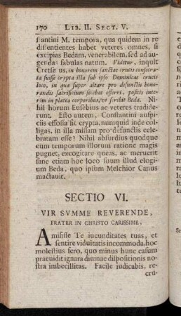 Sectio VI. Vir summe reverende, frater in Christo carissime,[...]