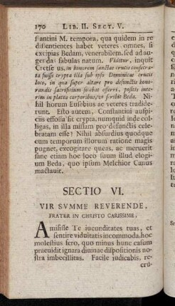 Sectio VI. Vir summe reverende, frater in Christo carissime,[...]