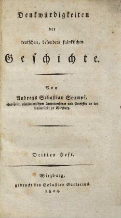 Denkwürdigkeiten der teutschen, besonders fränkischen Geschichte, 3
