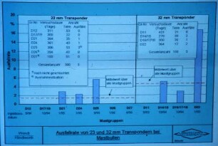 Ausfallrate von 23 und 32 mm Transpondern bei Mastbullen