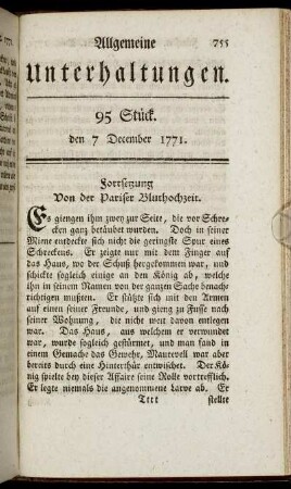95 Stück. den 7 December 1771.