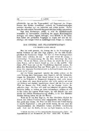 Das Endziel der Frauenbewegung