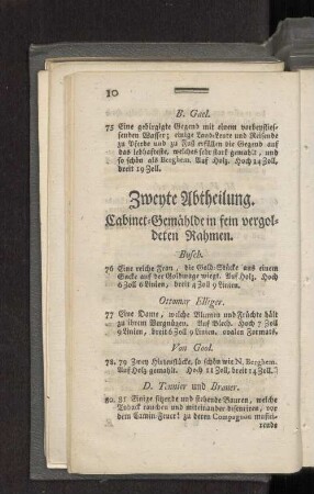 Zweyte Abtheilung.